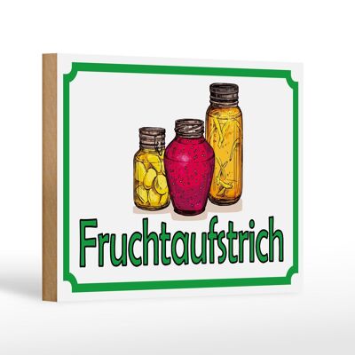 Cartello in legno avviso 18x12 cm decorazione vendita crema di frutta