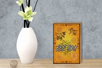 Panneau en bois note 12x18 cm Bee you bee honey apiculture décoration 3