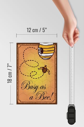 Panneau en bois disant 12x18cm Occupé comme une abeille miel apiculture décoration étain sig 4