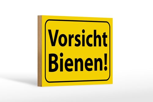 Holzschild Hinweis 18x12 cm Vorsicht Bienen Honig Imker Dekoration
