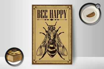 Panneau en bois note 12x18 cm Abeille heureuse abeille apiculture 2