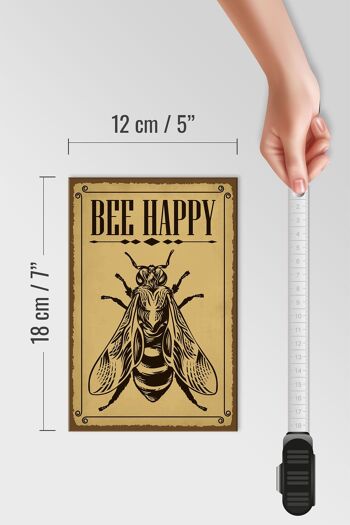 Panneau en bois note 12x18 cm Abeille heureuse abeille apiculture 4
