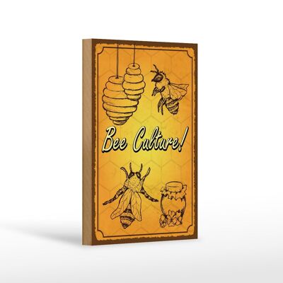 Wooden sign saying 12x18 cm Bee culture bee honey beekeeping