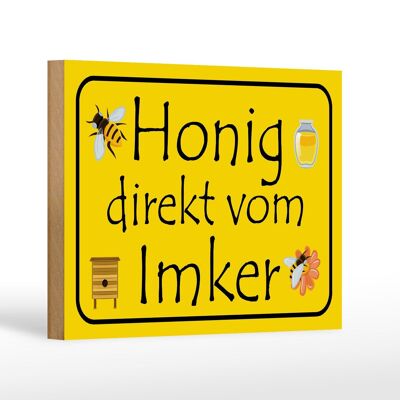 Wooden sign note 18x12 cm honey directly from the beekeeper decoration