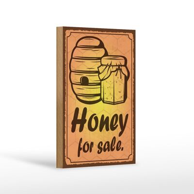 Holzschild Hinweis 12x18 cm Honey for sale Honig Verkauf Dekoration