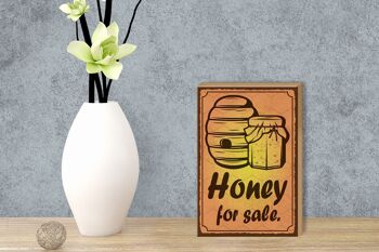 Panneau en bois avis 12x18 cm Miel à vendre Décoration vente de miel 3