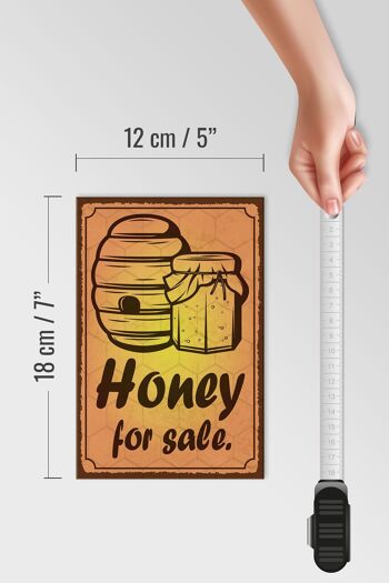 Panneau en bois avis 12x18 cm Miel à vendre Décoration vente de miel 4