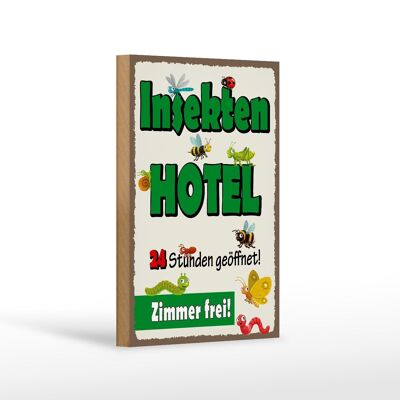 Cartello in legno 12x18 cm avviso insetti camera d'albergo gratis