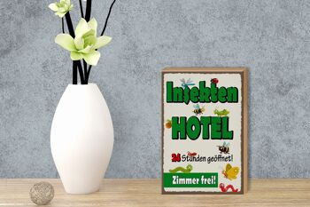 Panneau en bois avis 12x18cm insectes chambre d'hôtel gratuit 3