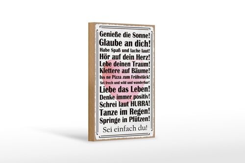 Holzschild Spruch 12x18cm genieße die Sonne sei einfach du