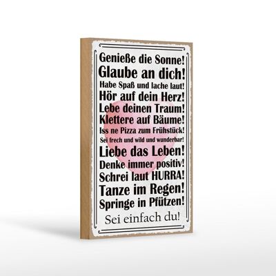 Holzschild Spruch 12x18cm genieße die Sonne sei einfach du