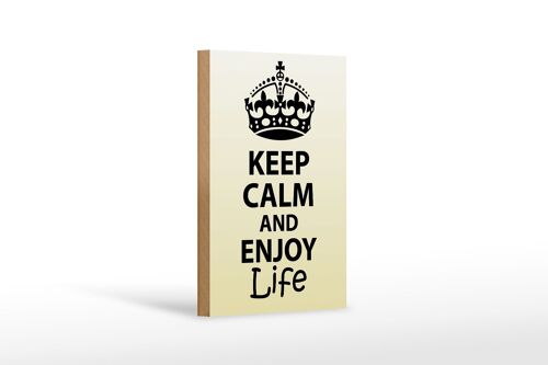 Holzschild Spruch 12x18 cm Keep Calm and enjoy life Dekoration