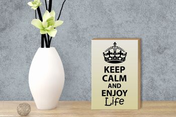 Panneau en bois disant 12x18 cm, décoration Keep Calm and Enjoy Life 3