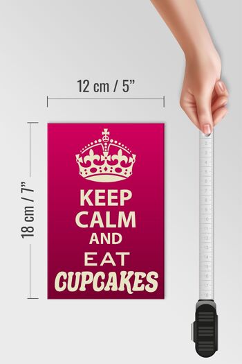 Panneau en bois disant 12x18 cm Décoration Keep Calm and eat Cupcakes 4