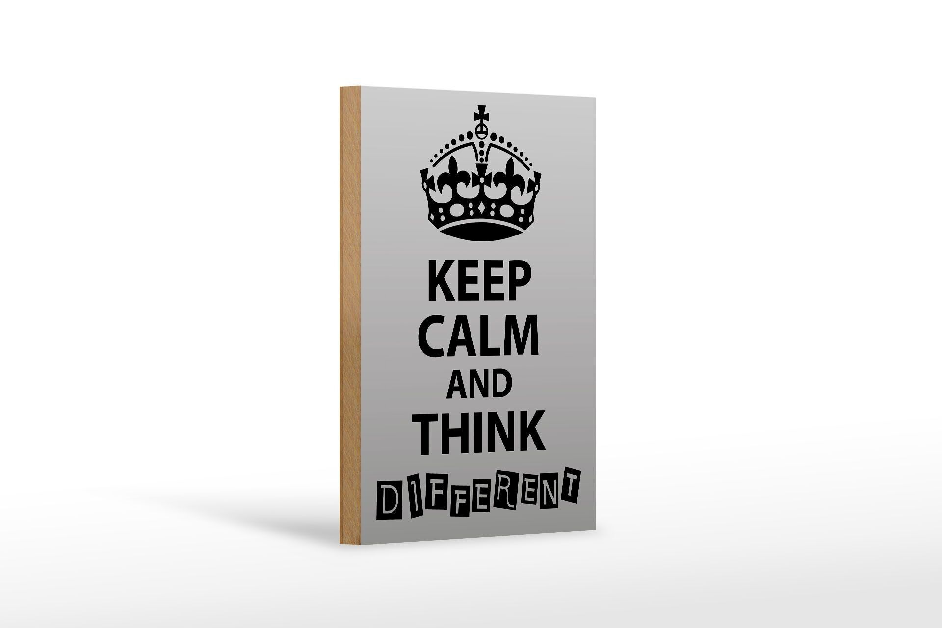 Wooden sign saying 12x18 cm Keep Calm think different decoration