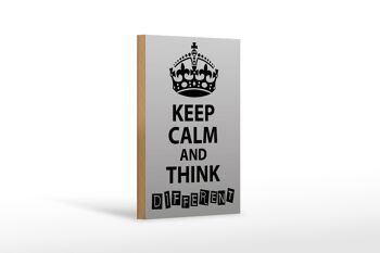 Panneau en bois disant 12x18 cm Keep Calm, pensez à une décoration différente 1