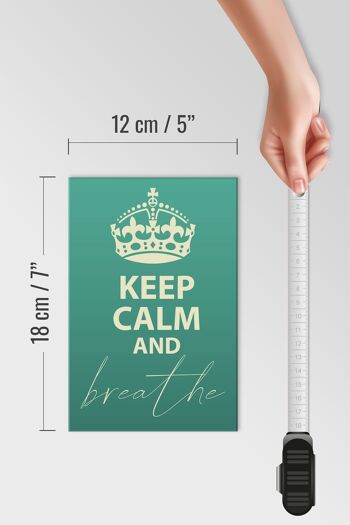 Panneau en bois disant 12x18 cm Décoration Keep Calm and Breath 4