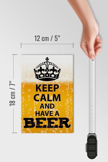 Panneau en bois disant 12x18 cm Keep Calm and have a Beer Beer 4