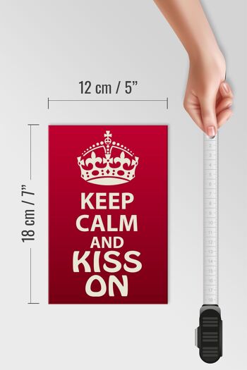 Panneau en bois disant 12x18 cm Keep Calm and kiss on gift 4