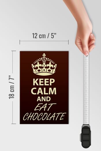 Panneau en bois disant 12x18 cm Keep Calm and eat Décoration chocolat 4