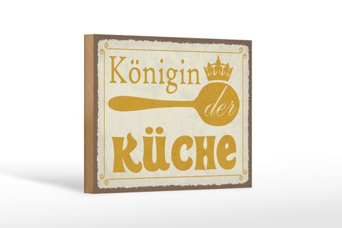 Holzschild Spruch 18x12 cm Königin der Küche Krone Dekoration