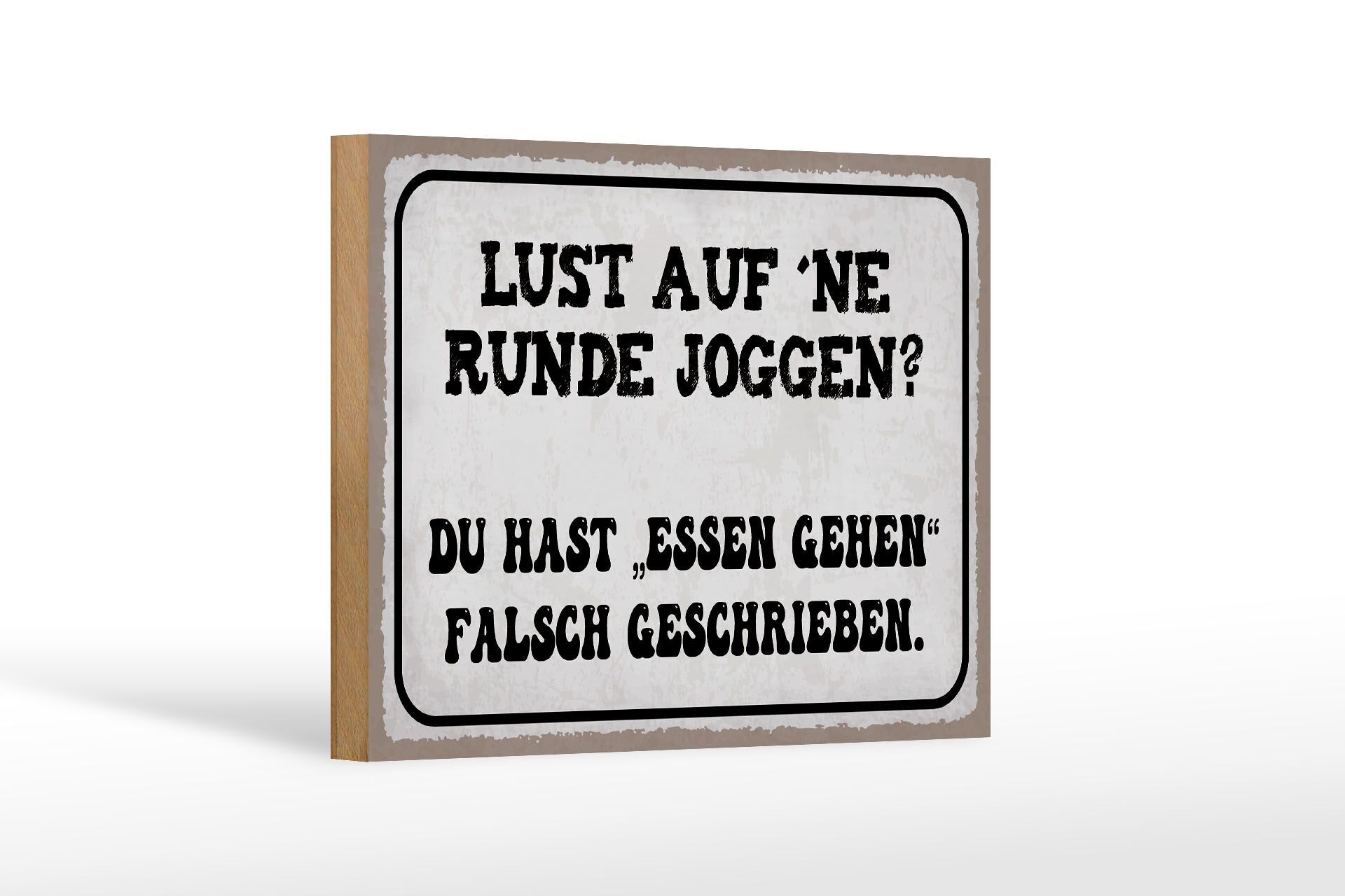 Cartello in legno rotondo con scritta piacere, decorazione rotonda, 18 x 12 cm, per fare jogging, mangiare fuori