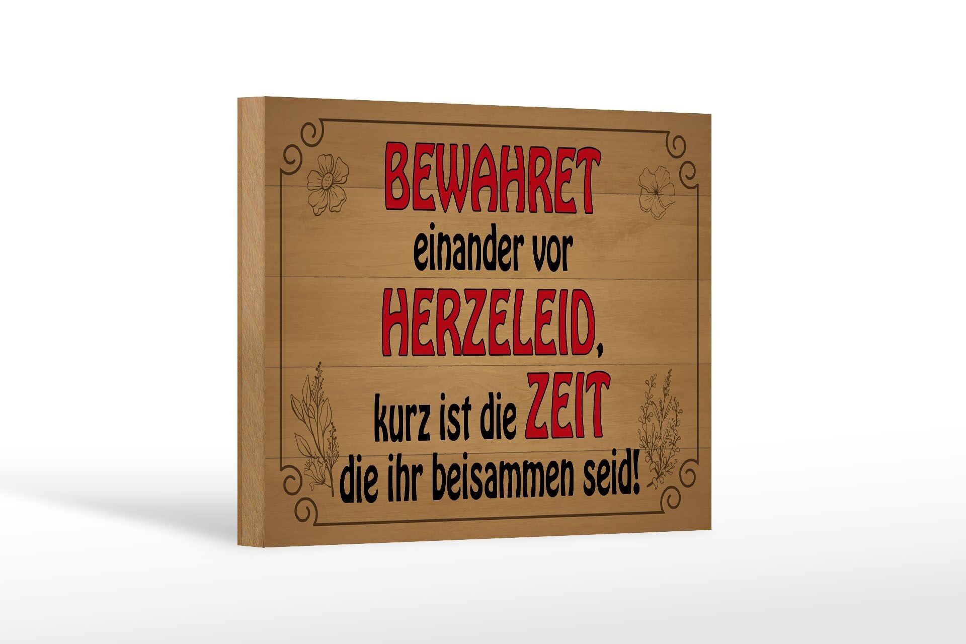 Cartello in legno con scritta 18x12 cm Proteggici a vicenda dal crepacuore