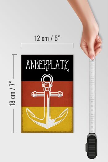 Panneau en bois note 12x18 cm bateau d'ancrage allemand lac 4