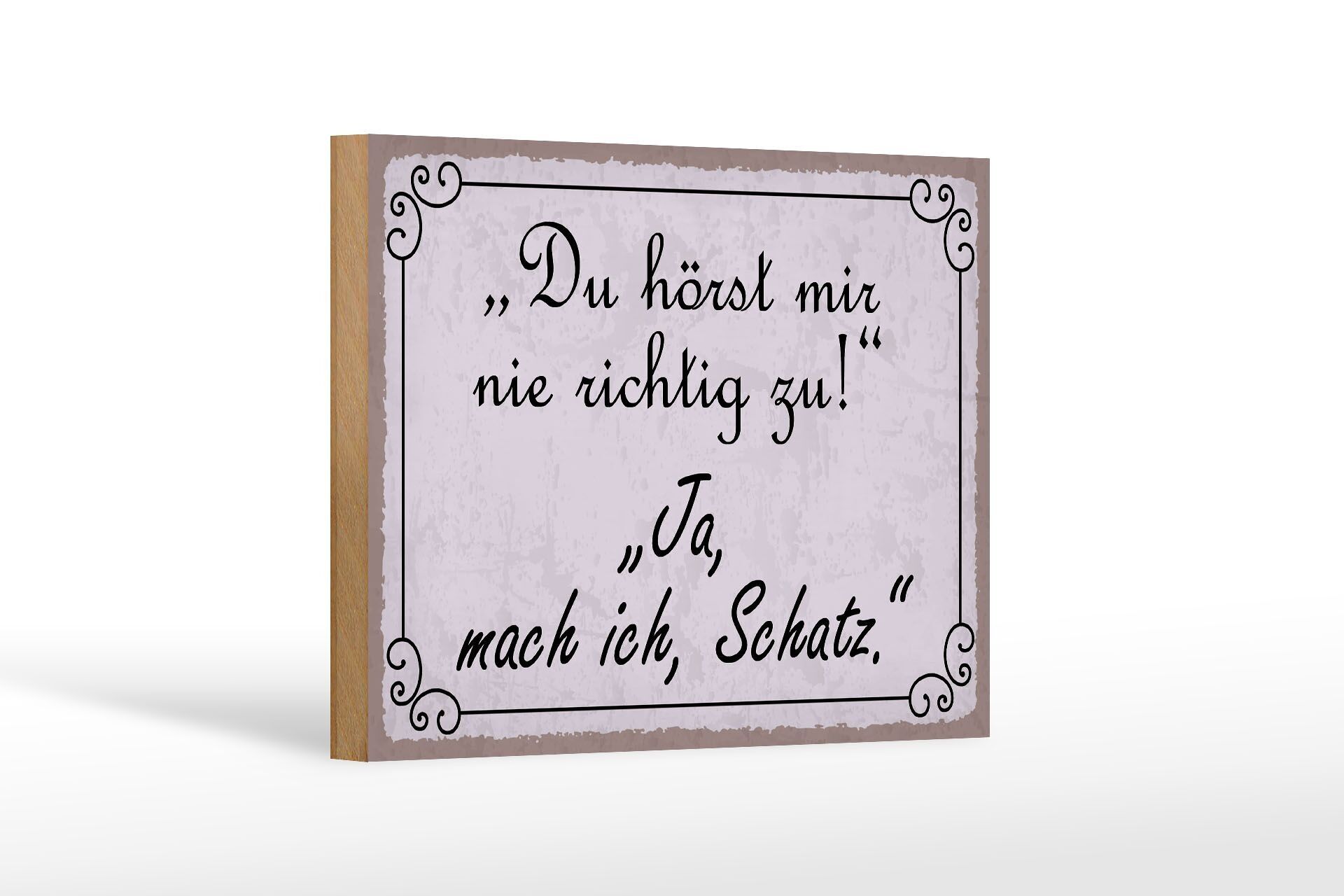 Cartello in legno con scritta 18x12 cm non mi ascolti bene decorazione