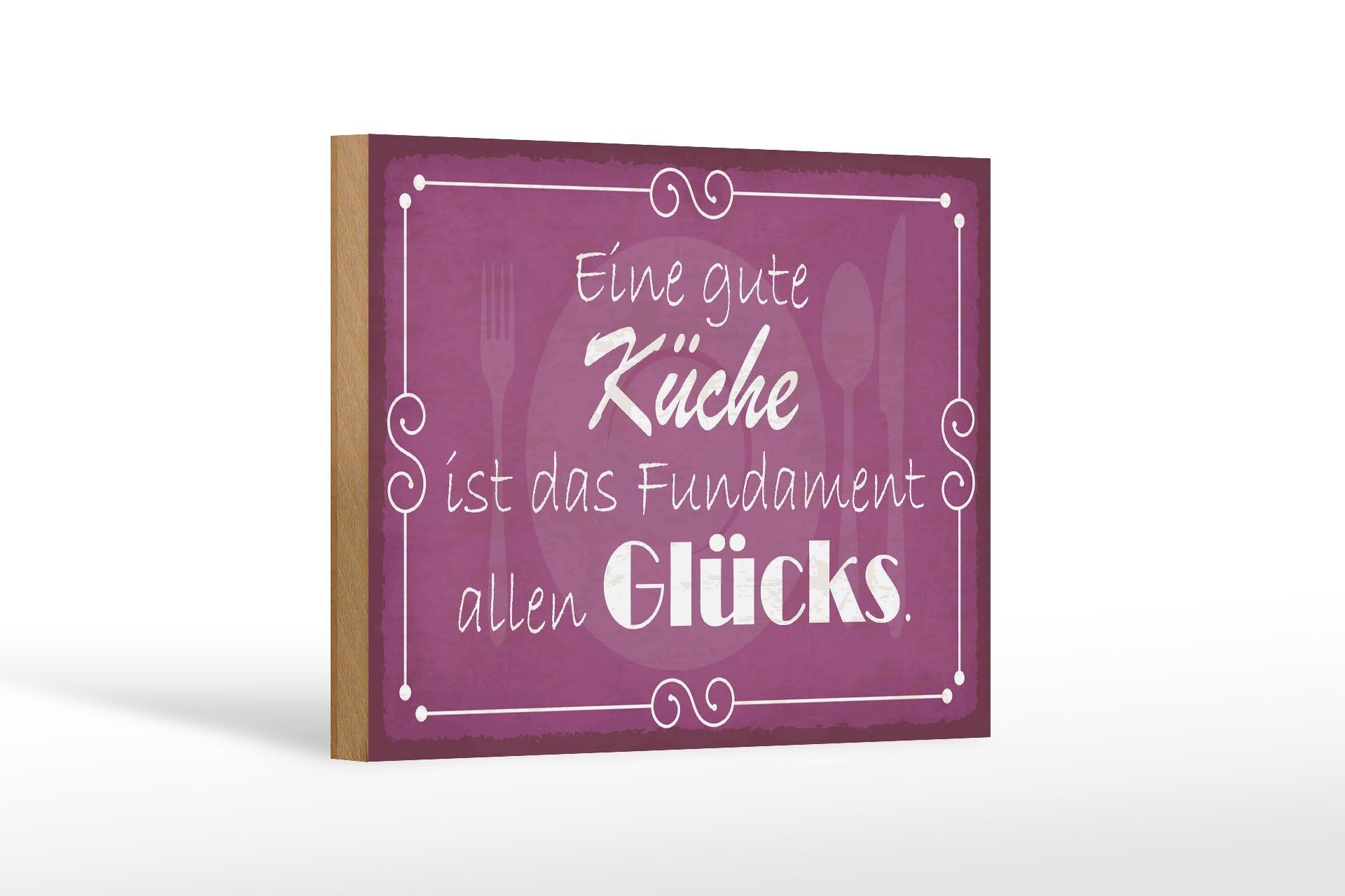 Cartello in legno con scritta 18x12 cm: buona base da cucina per tutta la felicità