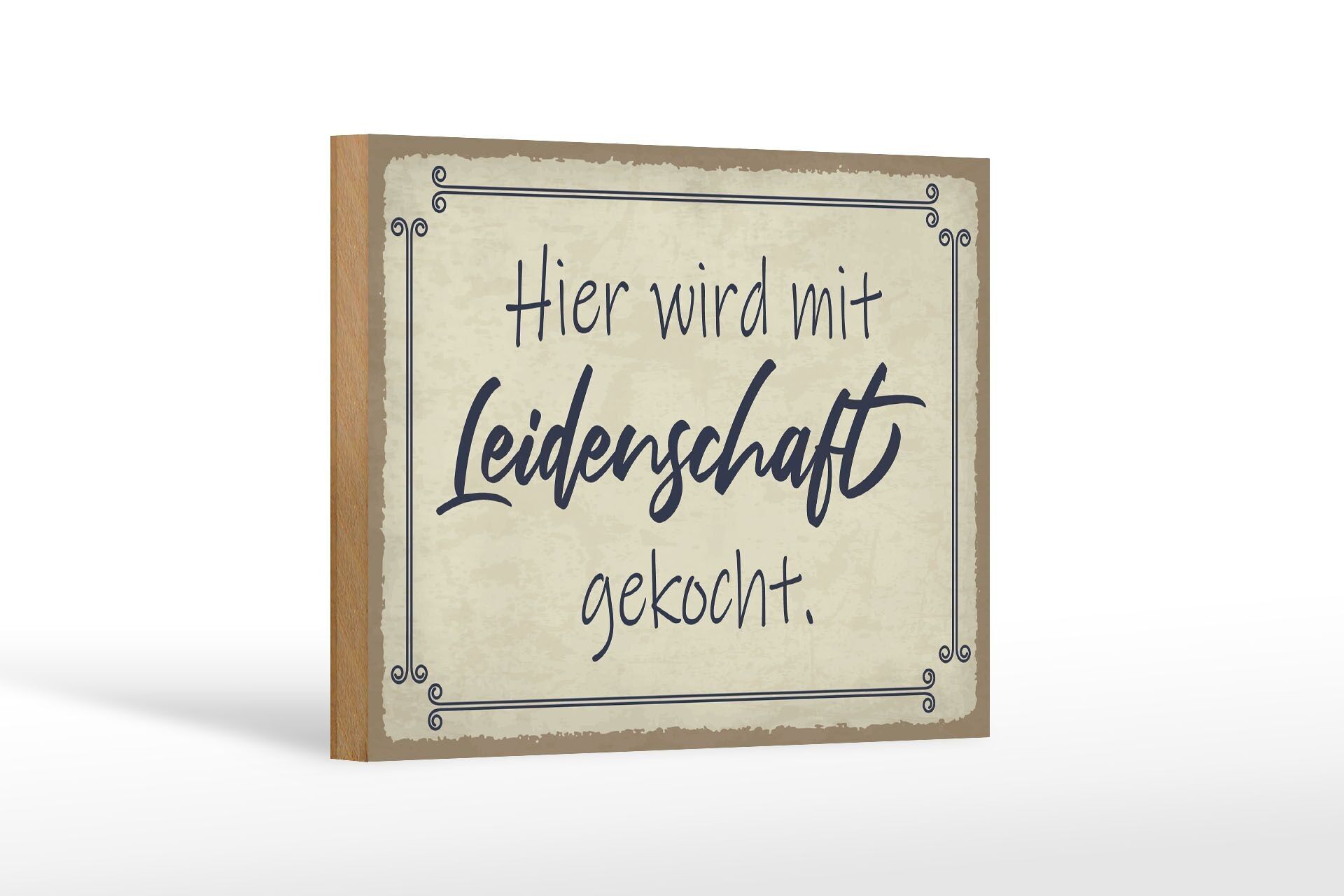 Cartello in legno con scritta 18x12 cm qui cotto con decoro passione