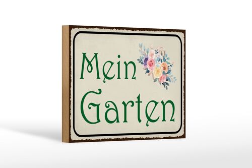 Holzschild Spruch 18x12 cm mein Garten Geschenk Dekoration