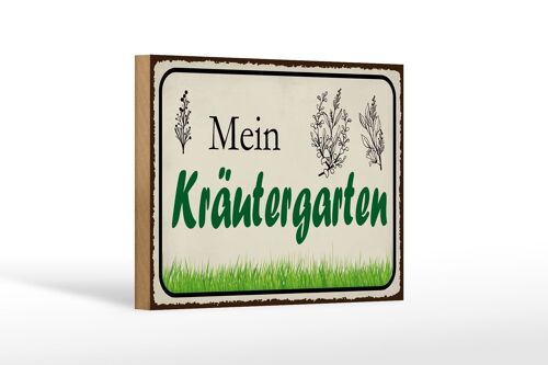Holzschild Spruch 18x12 cm mein Kräutergarten Garten Dekoration