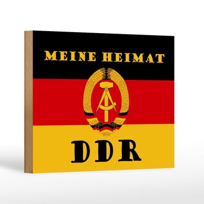 Holzschild Spruch 18x12 cm meine Heimat DDR Fahne Ostalgie