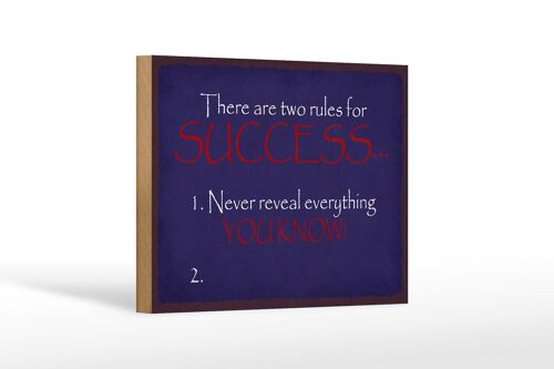 Holzschild Spruch 18x12 cm two rules for Success never Dekoration