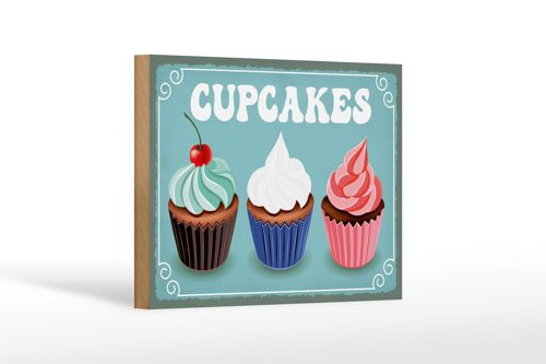 Holzschild Spruch 18x12 cm Cupcakes Geschenk Dekoration