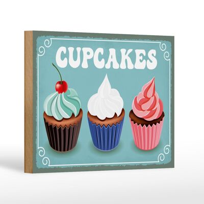 Cartello in legno con scritta 18x12 cm Decorazione regalo cupcakes