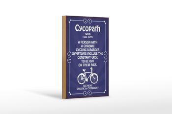 Panneau en bois disant 12x18 cm Décoration cycliste chronique Cycopath 1