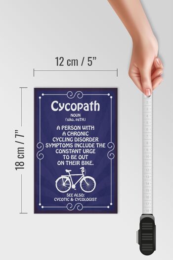 Panneau en bois disant 12x18 cm Décoration cycliste chronique Cycopath 4