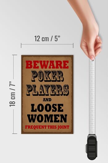 Panneau en bois indiquant 12x18 cm Décoration joueurs de poker et femmes en vrac 4