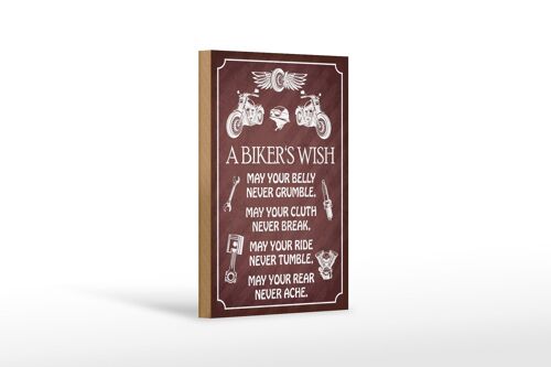 Holzschild Spruch 12x18cm biker`s Wish never crumble break