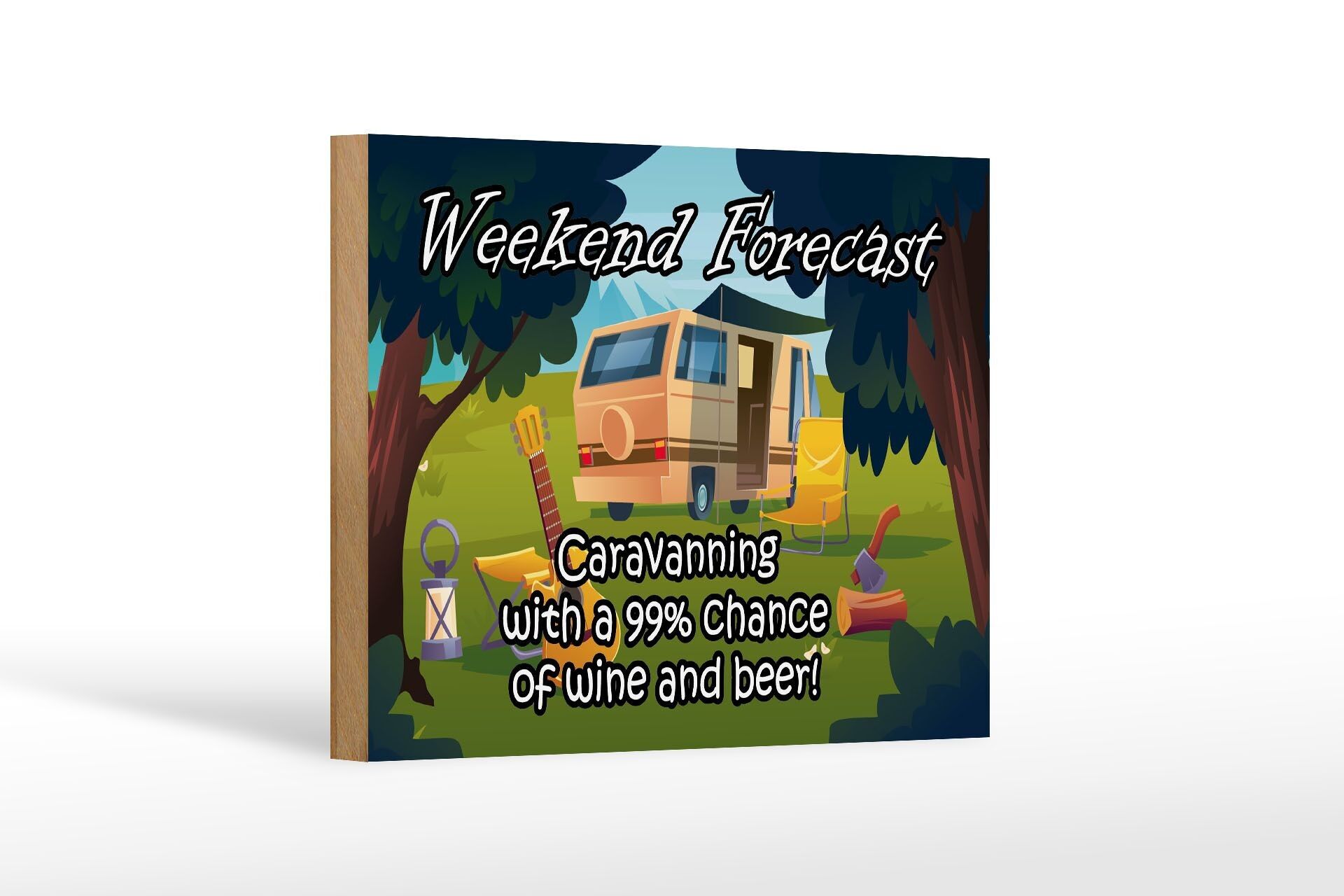 Cartello in legno con scritta 18x12 cm Decorazione per caravan, vino, birra, fine settimana