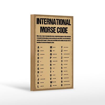 Holzschild Spruch 12x18 cm international Morse code Dekoration