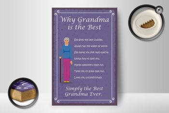 Panneau en bois disant 12x18 cm pourquoi grand-mère est la meilleure décoration de grand-mère 2