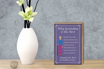 Panneau en bois disant 12x18 cm pourquoi grand-mère est la meilleure décoration de grand-mère 3