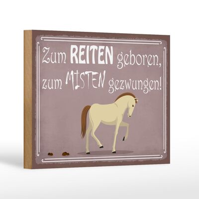 Cartello in legno con scritta 18x12 cm per decorazione cavallo nato