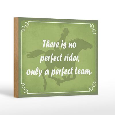 Holzschild Spruch 18x12 cm there is no perfect rider only