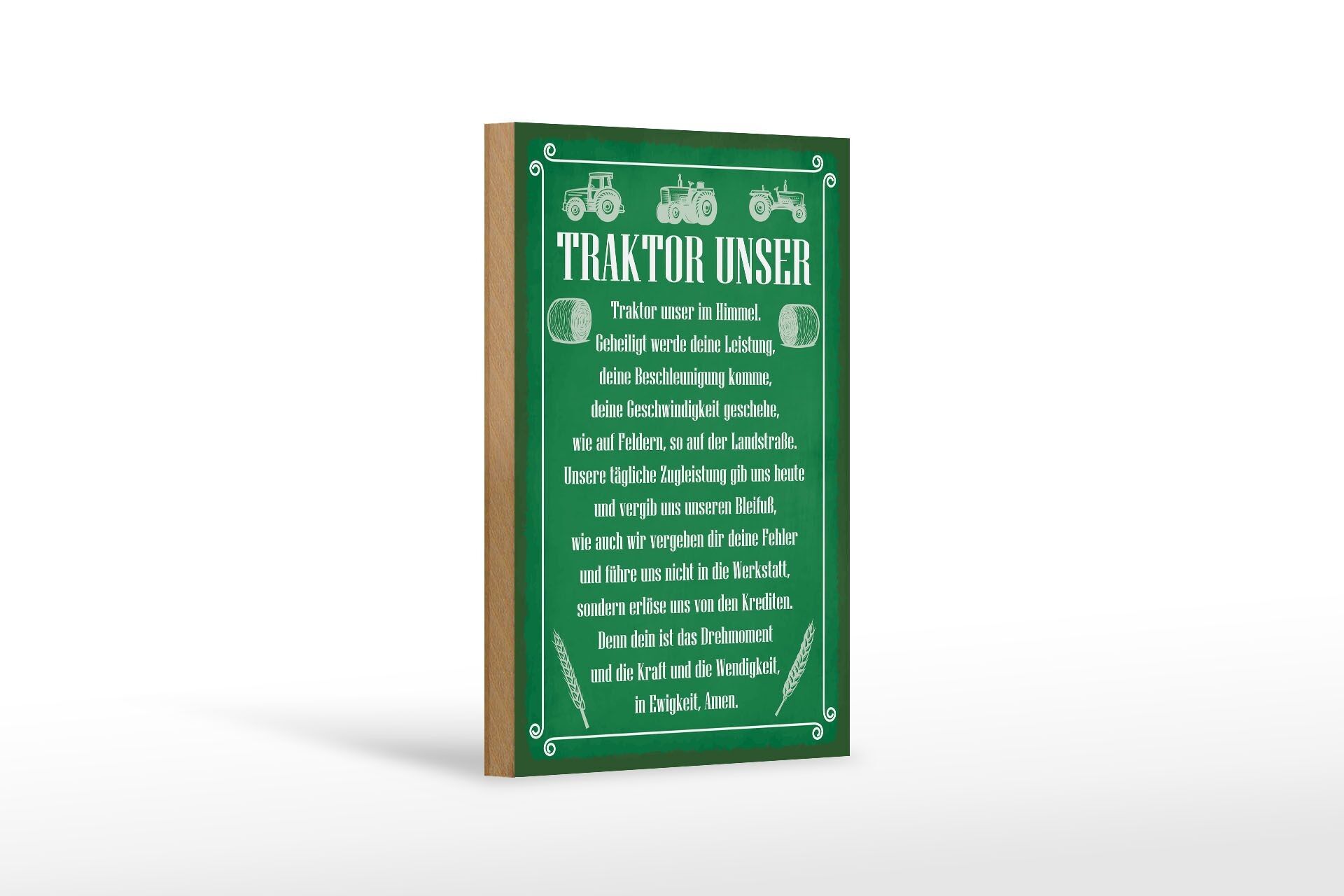 Cartello in legno con scritta trattore 12x18 cm il nostro Amen per sempre
