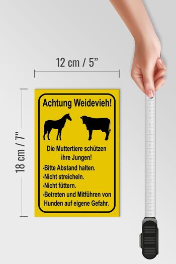 Panneau en bois note 12x18cm Attention ne pas nourrir le bétail au pâturage 4