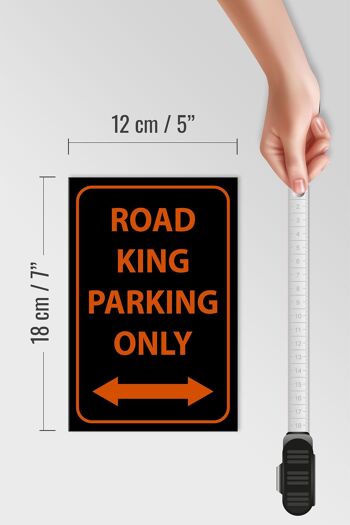 Panneau en bois avis 12x18 cm road king parking only décoration 4
